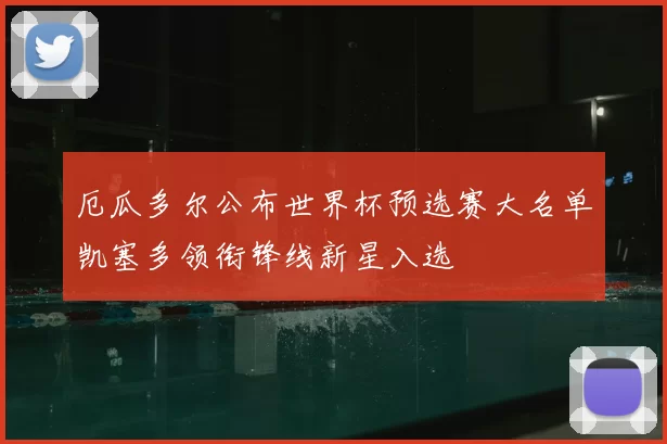 厄瓜多尔公布世界杯预选赛大名单凯塞多领衔锋线新星入选